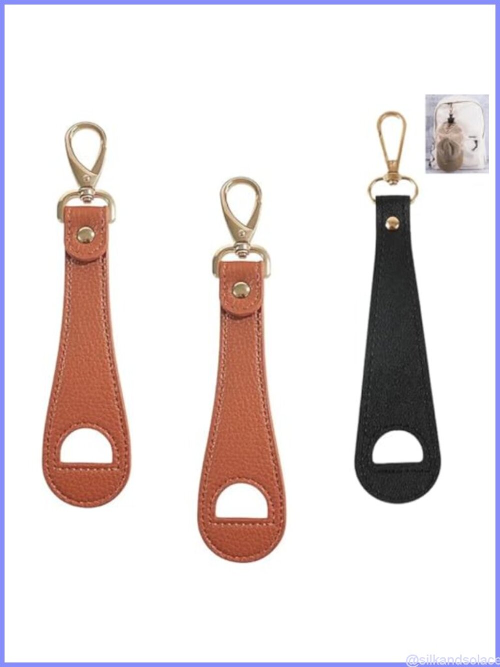 3 Pack Baseball Hat Clip PU Leather Headband Holder for Purse Backpack Travel